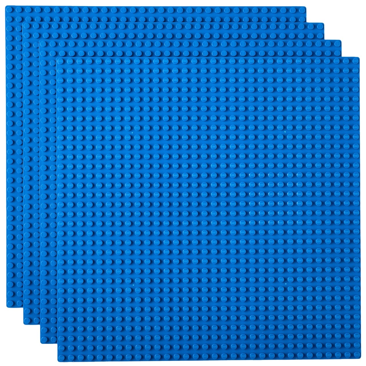 Strictly Briks Stackable Baseplates - 4 Pack Compatible with Classic Lego & Major Brick Brands, 10 x 10 in with 32 x 32 Studs, Toy Building Plates Boards, Kids Easter Gift, Blue